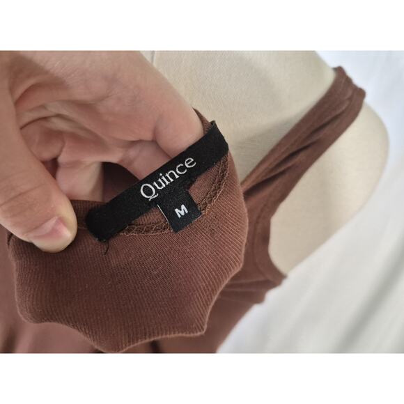 Quince Tencel Jersey Fit And Flare Brown Midi Dress M - Picture 7 of 7